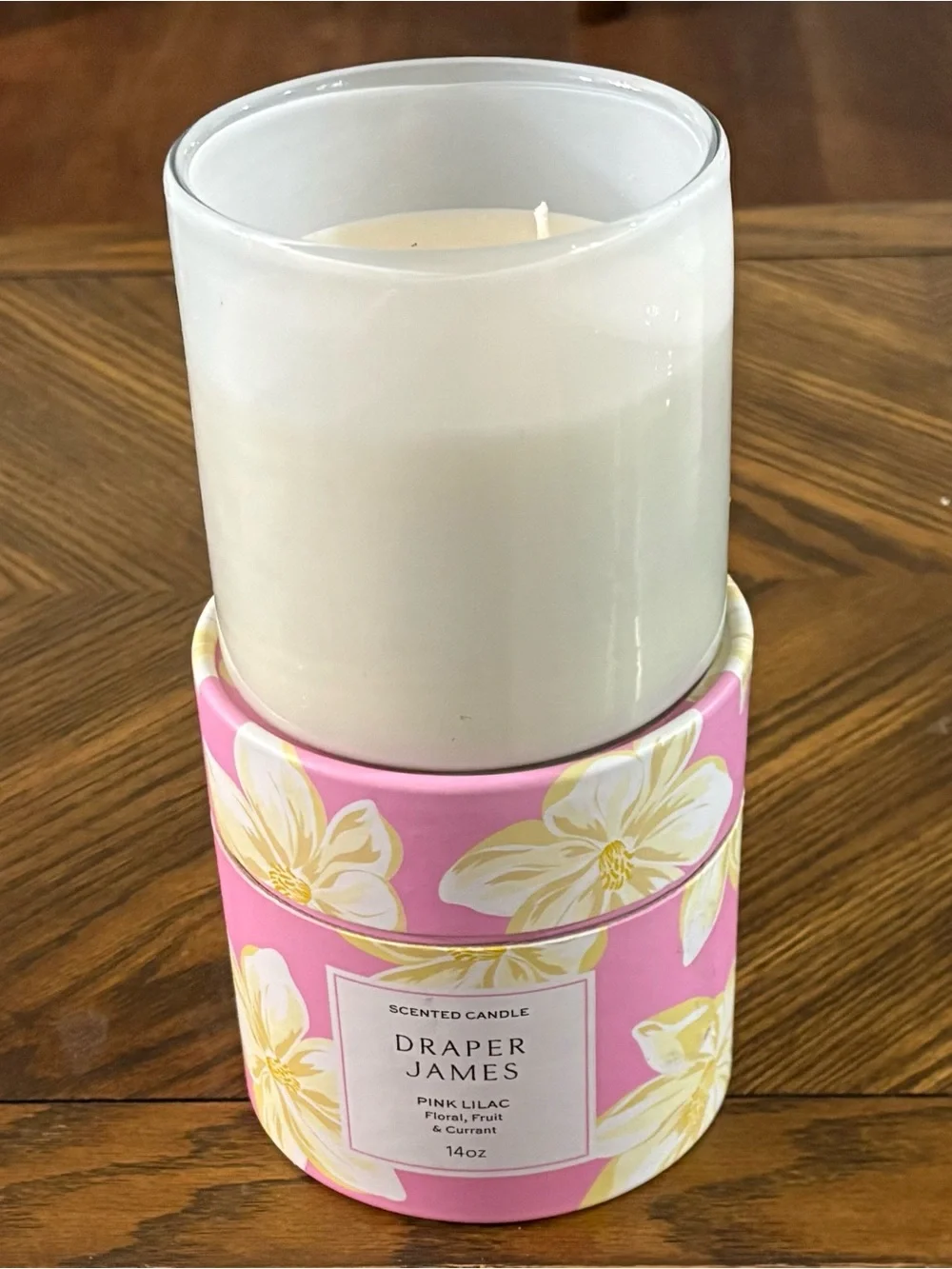 Draper James Pink Lilac Floral Scented Candle - Pink and White